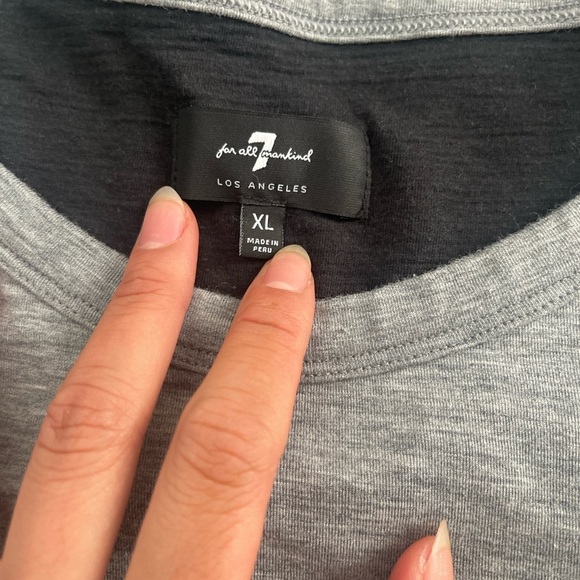 7 For All Mankind Luxe Light Gray Long Sleeve Shirt - Picture 4 of 10